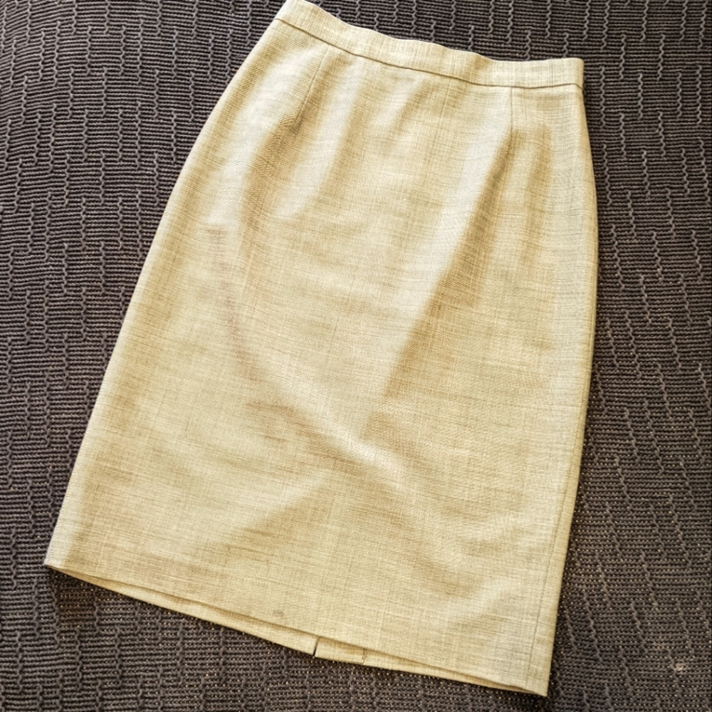 OscarDeLaRenta Wool Pencil Skirt Grey / Taupe Sz 4